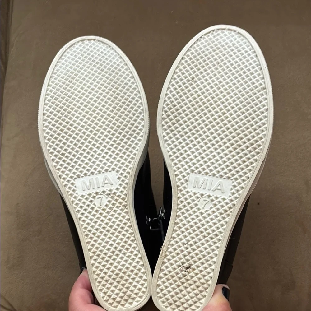 MIA Black Wedge Sneakers - Picture 2 of 3